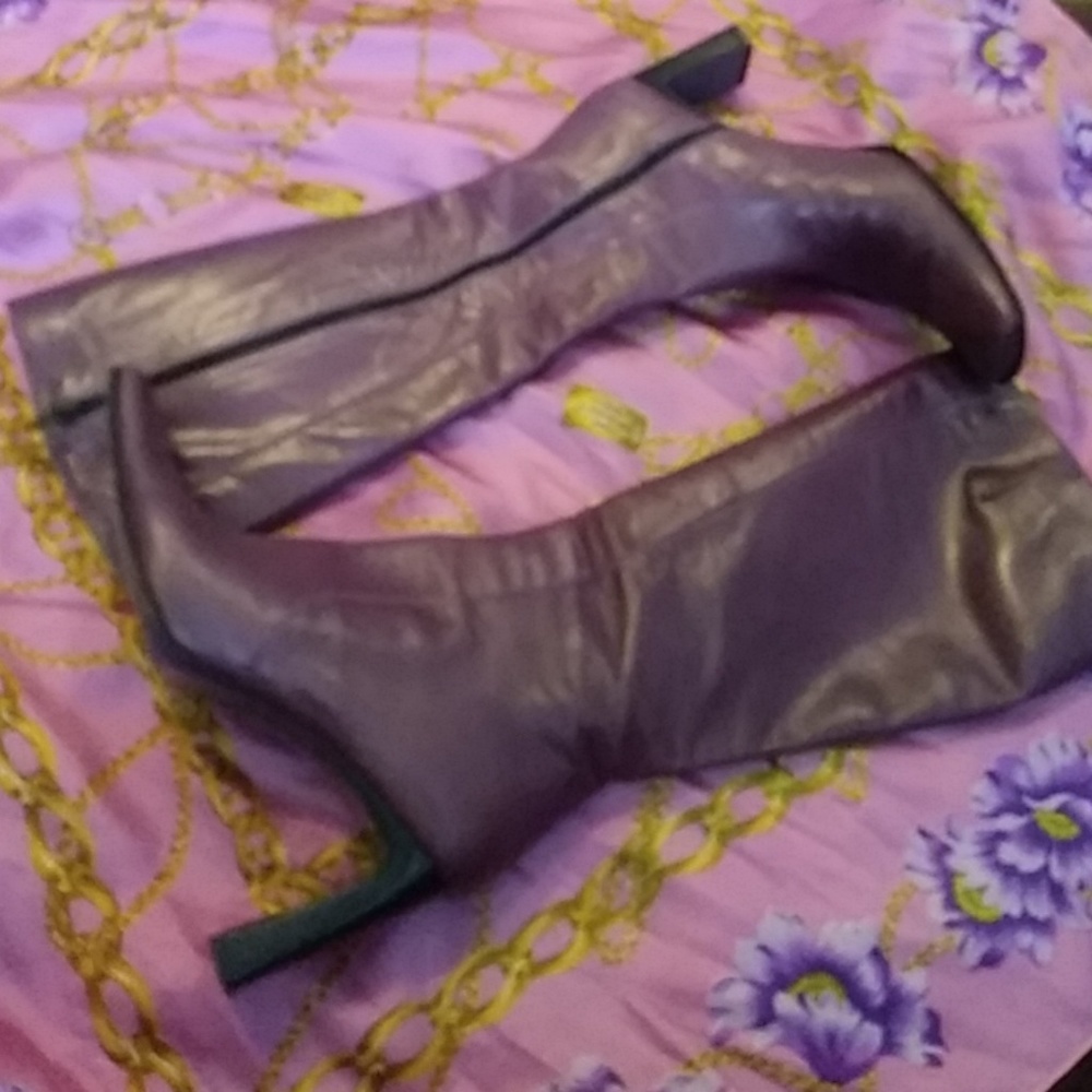 Purple Leather Boots 10